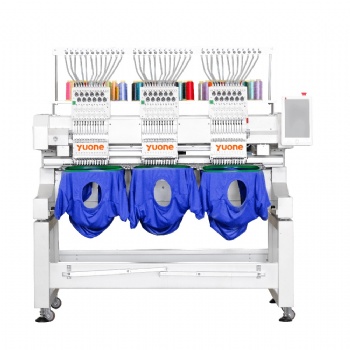 3 head caps t-shirts and flat embroidery machine